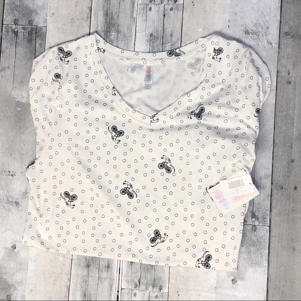 NWT LuLaRoe Dinosaurs on Bikes t-shirt 3X